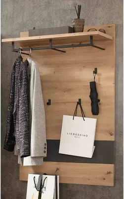 Produktbild von Garderobenpaneel MANRESA-36 in Artisan Eiche Nb. mit Graphit B/H/T: ca. 80/118/30 cm