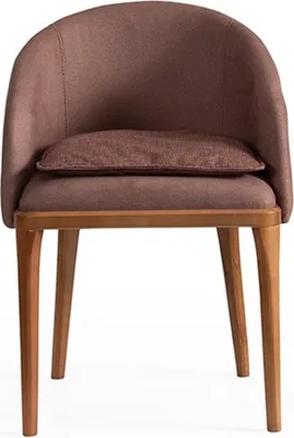 Produktbild von Exklusiver Brauner Esszimmer Stuhl Designer Einsitzer Holzgestell Stühle