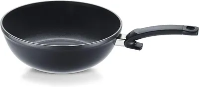 Produktbild von Fissler Ceratal Orbit Black/Aluminium-Wok (Ø 28 cm, 3,7 L) Keramik-Bratpfanne beschichtet antihaftend, hoher Rand, frei von PFAS/PTFE,  German