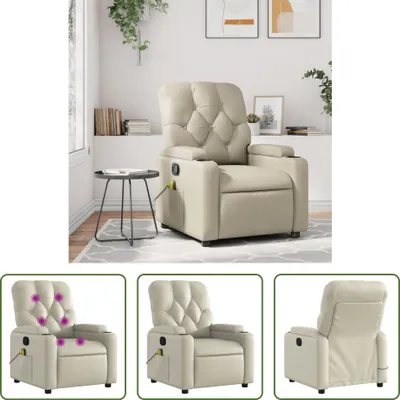 Produktbild von The Living Store Massagesessel Creme Kunstleder