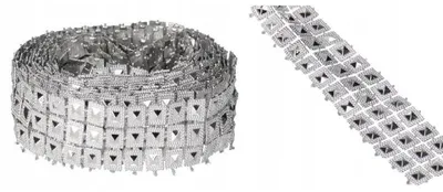 Obrázok produktu pre OZDOBNÁ PÁSKA SO ZIRKÓNMI A DIAMANTovým VZOROM, 2,5 cm x 2,9 m