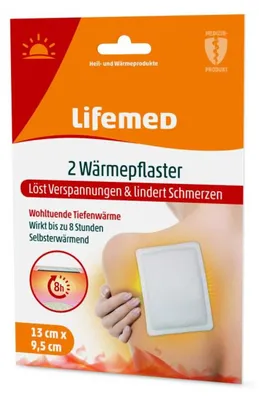 Produktbild von 2x "Lifemed" Wärmepflaster 9,5 cm x 13 cm weiss