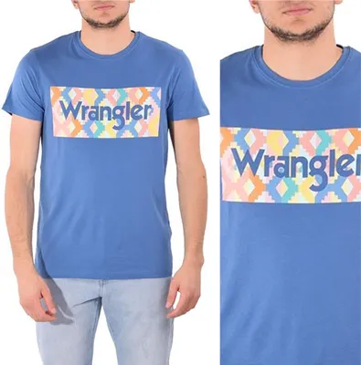 Obrázek produktu pro WRANGLER Herren, Tričko SUMMER LOGO TEE, S, Blau, sportovní, tričko, košile
