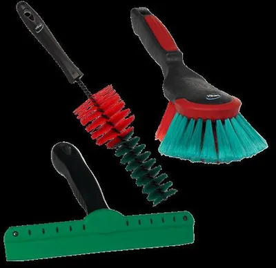 Produktbild von Effektives Transport Reinigungsset Schwarz – 2 Bürsten, 1 Wipe-N-Shine für Fahrzeugpflege