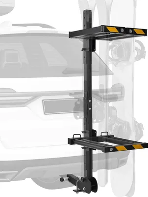 Produktbild von Ski- & Snowboardträger - Für Anhängerkupplung - Für 6 Paar Ski / 4 Snowboards - Abschließbar - Kippfunktion Für Kofferraumzugang - Mit Sicherheitsgurt - Verstellbar