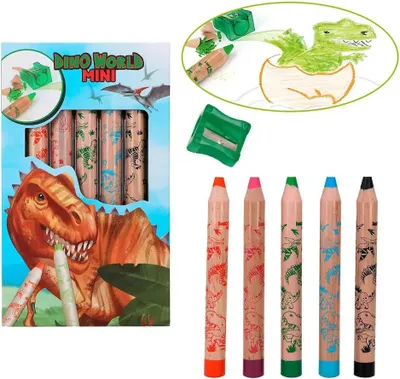 Produktbild von Depesche Dino World Mini Dino Buntstifte & Anspitzer