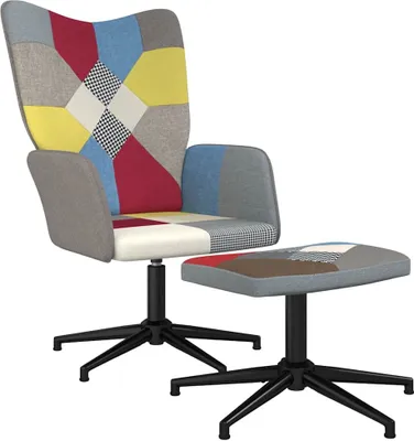 Produktbild von vidaXL Relaxsessel mit Hocker Patchwork Stoff