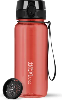 Produktbild von uberBottle crystalClear Trinkflasche mit Sieb 650ml / Imperial Red/ 720DGREE