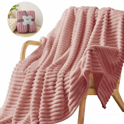 Produktbild von Minicee Flanell Fleece Decke 150x200 cm, Weich, Dick, Rosa Kuscheldecke