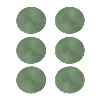 Produktbild von Rund 6er Set Platzsets Baumwolle fr Hochzeit, Fest, Kche,Farbe:Grn