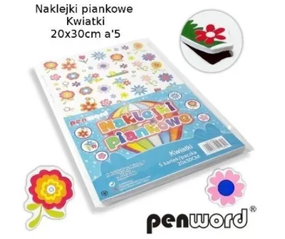 Produktbild von Naklejki piankowe kwiatki 20x30cm 5szt