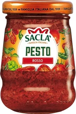 Produktbild von Pesto Rosso Sauce mit Basilikum und sonnengetrockneten Tomaten 90g - Sacla