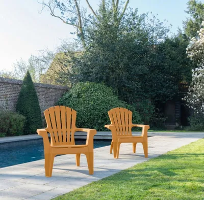 Image de Fauteuil Adirondack de Jardin en Résine Empilable Ocre