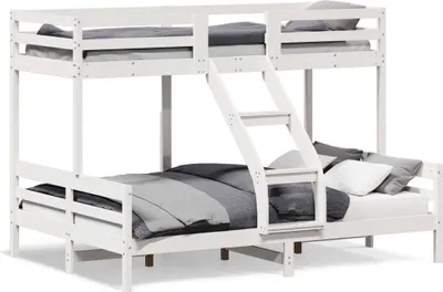 Obrázok produktu pre Maison Exclusive - Poschodová posteľ 80x200/140x200 cm biela masívna borovica