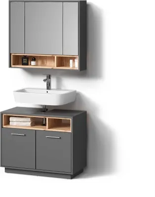 Produktbild von Badmöbel-Set Livinity Temo Anthrazit 2 Teile, Model 52615