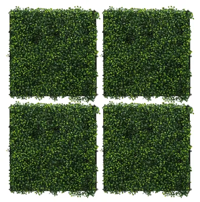 Obrázek produktu pro ECD Germany, umělá zelená stěna, panely, vnitřní i venkovní použití, sada 4 kusů, 50x50 cm, umělé rostliny, panely na stěnu, květinová stěna, clona, dekorace, zelená, klasický design, buxus