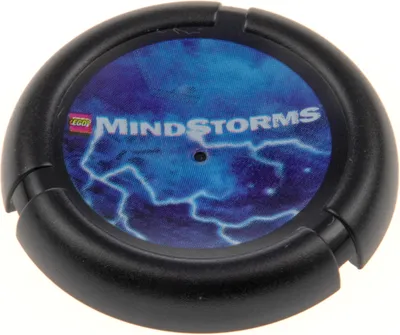 Produktbild von 1x Lego Technic Schiebe Disk schwarz Mindstorms Logo Blitze Muster 32171pb062