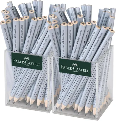 Immagine prodotto di FABER-CASTELL Bleistift Jumbo Grip silb. 2x36 Köcher