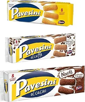 Produktbild von Testpaket Pavesi Pavesini Kekse Biscuits cookies Kakao / Kaffee / snack 3 x 200g