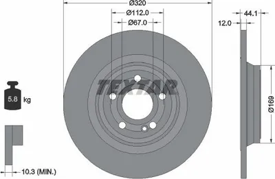 Zdjęcie produktu dla Tarcza Hamulcowa Db Tył C118/X118/H247/X247/W177/W247 1,3-2,0 18-
