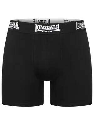 A pair of black Lonsdale London boxer shorts.