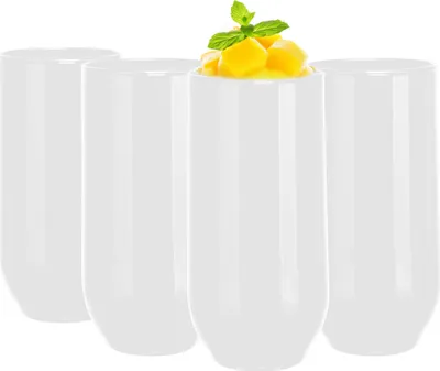 Image de GLASMARK® Verres blancs, lot de 4, 400 ml (max. 420 ml), 4 verres à long drink transparents, verres à jus, verres à cocktail, verres de table, verres à jus, verres à boire