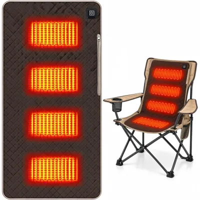 Produktbild von Tragbares USB-beheiztes Sitzkissen, 3 Temperaturreglern, Elektrisches Heizkissen, Geeignet für Campingstühle, Stadien und Outdoor-Aktivitäten, 45x90cm