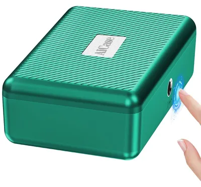 Produktbild von Biometrischer Tresor – Fingerabdruckscanner – 50 Speicherplätze für Fingerabdrücke – Grün – Für Büro und Reisen