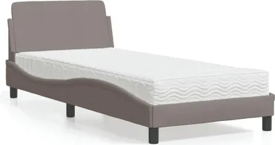 Produktbild von vidaXL Bett mit Matratze "Dover" Taupe 90x190 cm Stoff