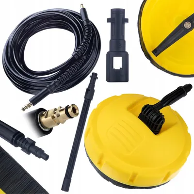 Produktbild von Rosfix T-Racer Würfelwaschbürste für Kärcher Hochdruckreiniger + 10m Click-Click Hochdruckschlauch für Kärcher Hochdruckreiniger