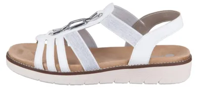 Produktbild von Remonte Damen Sandale flach Gummizug Kette D2041, Größe:41 EU, Farbe:Weiß