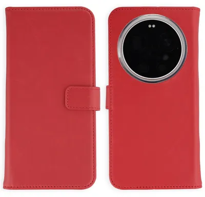 Productafbeelding van Selencia Echt Leren Bookcase voor de Xiaomi 17 Ultra - Rood
