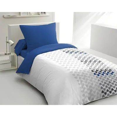Produktbild von AMBROISIE Mikrofaser-Bettwäsche-Set  1 Bettbezug 140 x 200 cm + 1 Kissenbezug 63 x 63 cm  Blau
