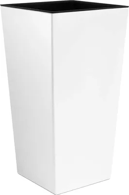 Produktbild von Famanu Kunststoffblumentopf mit Innentopf - 50 cm hoch - Antirutsch - XL-Format - Weiß