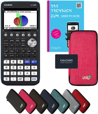 Produktbild von Casio fx-CG50 inkl. Schutztasche Pink & Fachbuch (92 Seiten, DIN A4) – Grafikrechner – Smart Set