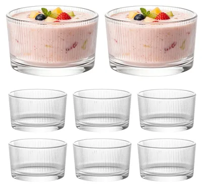 8 Dessertgläser 200 ml, Glas, transparent, spülmaschinengeeignet