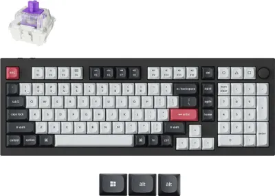 Produktbild von Keychron Q5 HE QMK/VIA Kabellose Mechanische Tastatur, QWERTY US, RGB LED, Gateron Double-Rail Magnetic Nebula Switch Q5H-M1