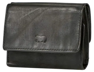 Produktbild von Portemonnaie Geldbörse Leder Minibörse 10x7,5cm schwarz