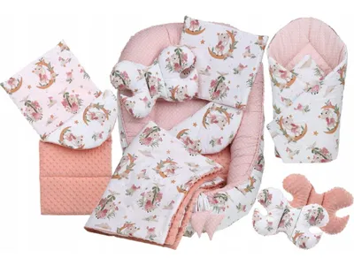 Produktbild von Babynestchen Set 7 teilig Kaninchen rosa