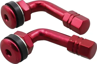 Immagine prodotto di Valvola per pneumatici, colore rosso, angolo di 90°, set da 2, compatibile con Aprilia, ZhongYu, Xinling, Baotian