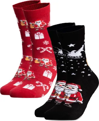 Produktbild von Occulto Damen & Herren Weihnachts Socken 2er Pack (Modell: Santa) BadSanta 35-38