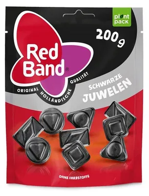 Produktbild von Red Band Schwarze Juwelen Starklakritz Premium Stehbeutel 200g