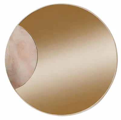 Produktbild von Runder Wandspiegel mit goldenen Akzenten und minimalistischer Form