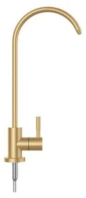 Image de Robinet d'osmose 1/4 de pouce, finition or brossé, en acier inoxydable, pivotant à 360°