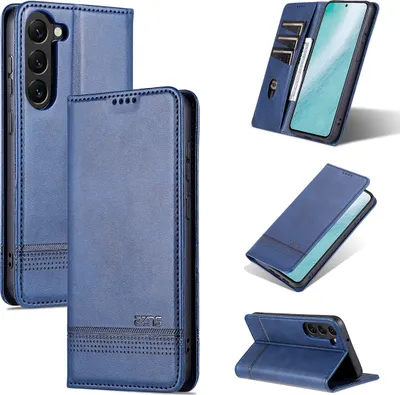 Immagine prodotto di Custodia per Samsung Galaxy S23+, portafoglio con chiusura magnetica e supporto, custodia in pelle flip blu