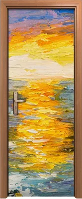 Produktbild von Türposter 70x200 cm Türaufkleber Türtapete Türfolie Klebefolie Sonnenuntergangs auf dem Küste Wasser