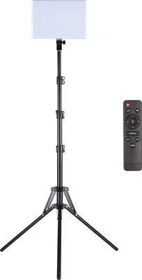 Produktbild von Grosse LED-Videoleuchte, 45 W, Fuelllicht fuer Studiofotografie, 416 LED-Perlen, 3200 KšC5500 K, dimmbar, mit 1,6 m Lichtstativ, Fernbedienung, Netzteil fuer Vlog, Live-Streaming, Portraetfotografie