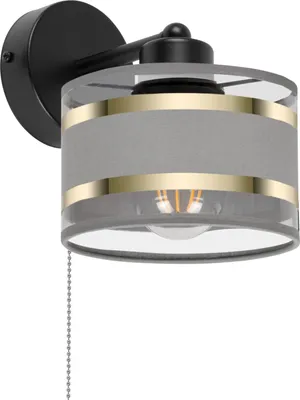 Produktbild von Schwarze Wandlampe Schnur-Zugschalter SHWAND-TI-1010SC-GR Wandleuchte
