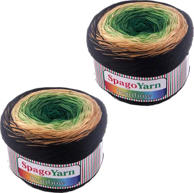 2 x 250g Farbverlaufsgarn Rainbow 06
