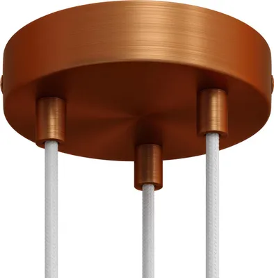 Image de Kit Creative-Cables pour rosace cylindrique en métal à 3 trous - Cylindrique, cuivre satiné